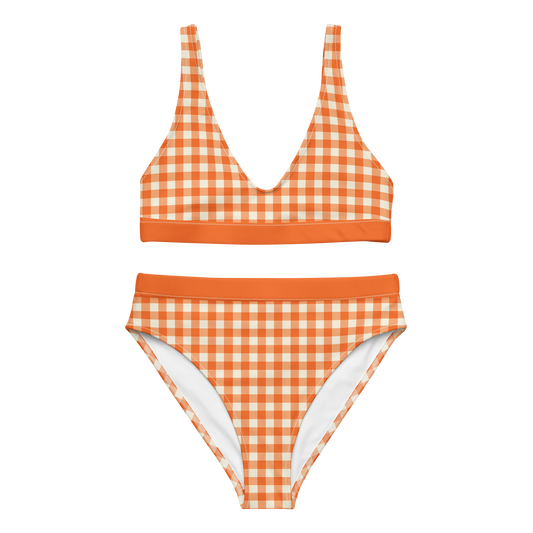 Bikini talle alto vichy naranja