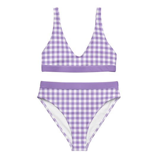 Bikini talle alto vichy morado