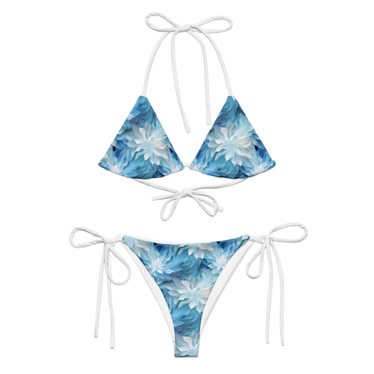 Bikini triángulo flores azul